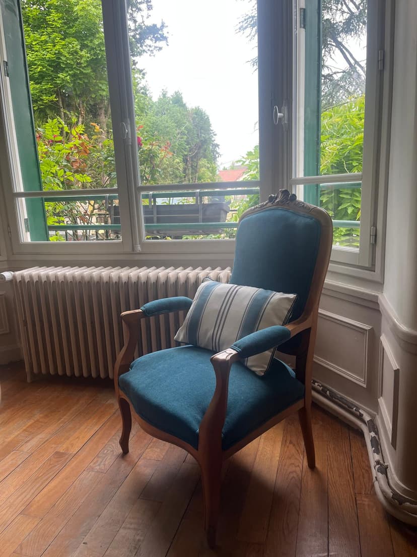 Bleu rayé - fauteuil